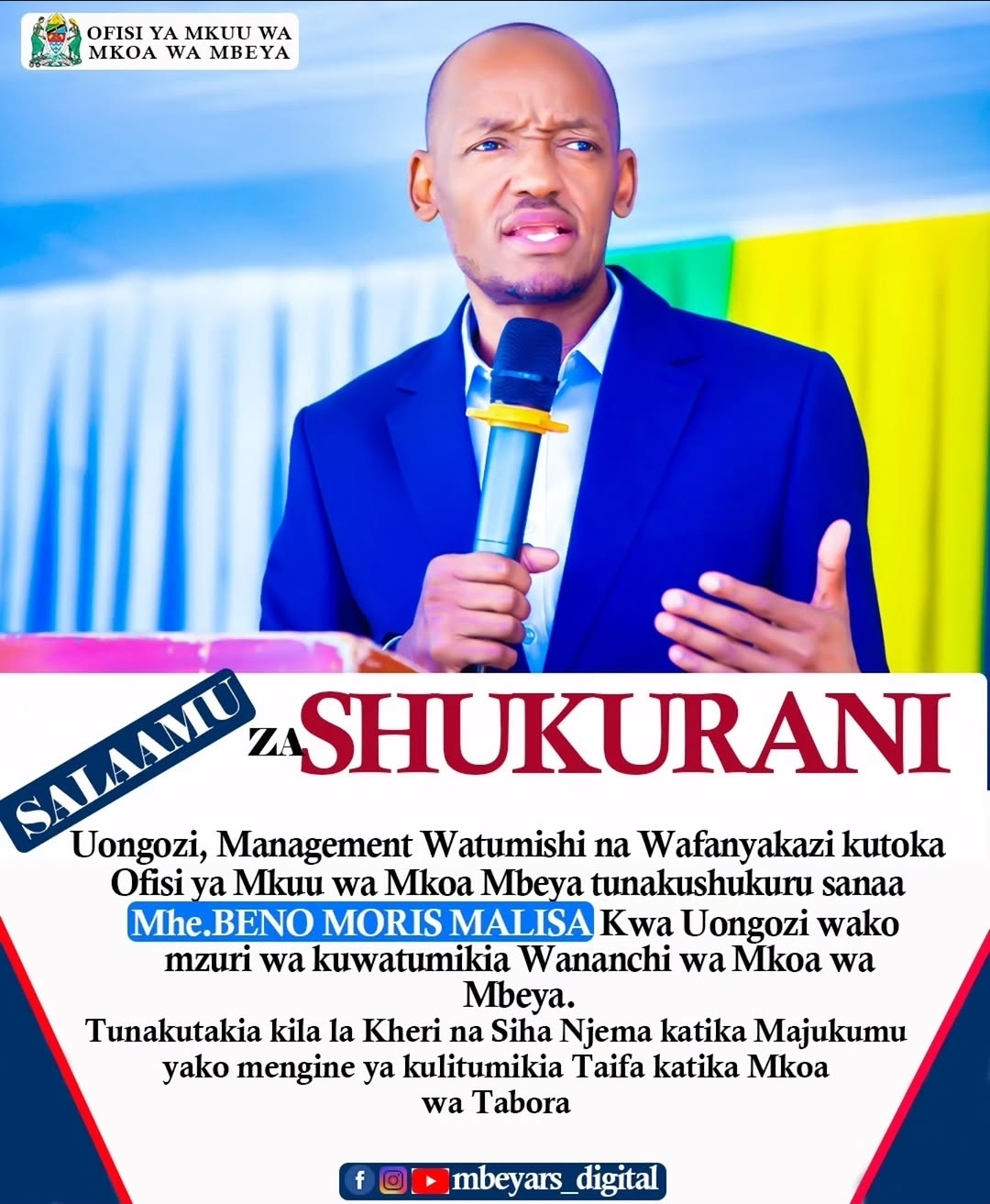 ASANTE NA KWAHERI MHE. BENO MALISA