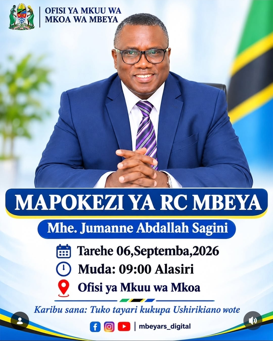 MAPOKEZI YA MHE. RC MBEYA